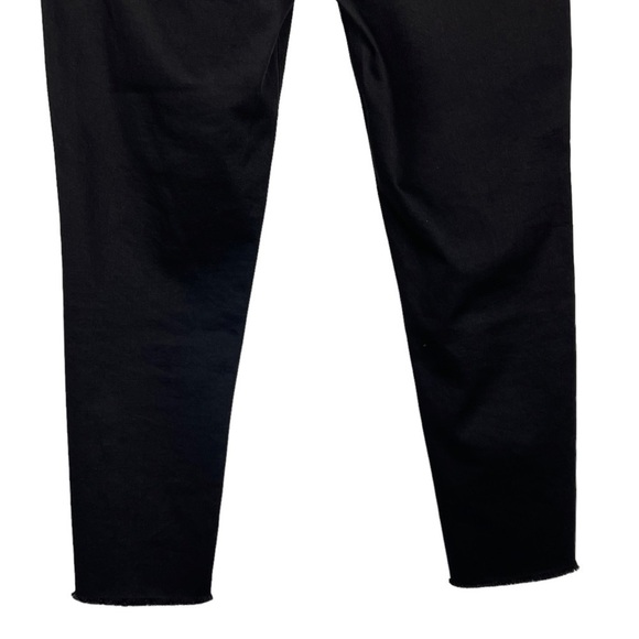 J BRAND MID RISE CROP SKINNY BLACK ORGANZA TRIM FRAYED HEM ANKLE SKINNY JEANS - Picture 10 of 15